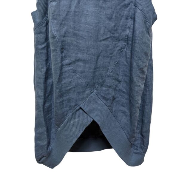 100% LIN BLANC Blue Linen Pocket Dress M - Picture 5 of 10
